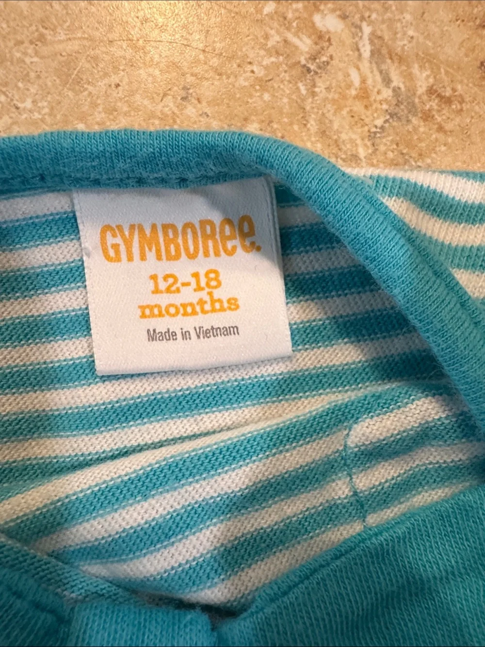 Gymboree Teal Striped Dress with Fruit Print and Matching Bloomers